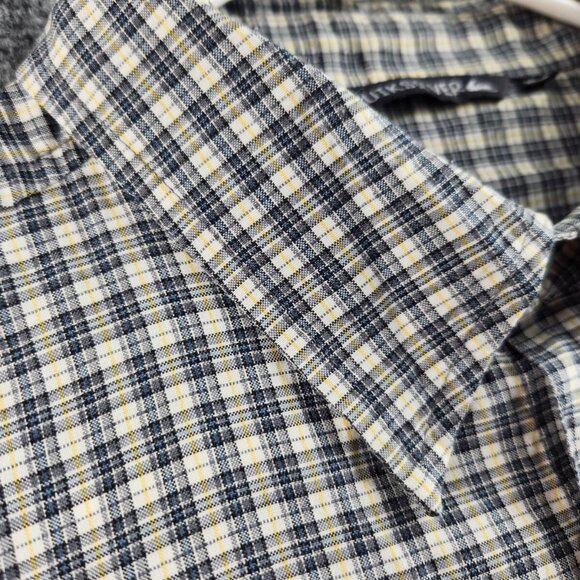 Quiksilver Long Sleeve Button Up Shirt Men Green Plaid Size XL Polyester Cotton - Picture 13 of 16